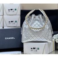 Luxury Classic Chanel Haas Grained Calfskin Medium Hobo Bag AS5311 Silver 2025 Top Quality