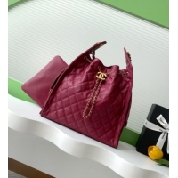 New Product Chanel Grained Calfskin Medium Hobo bag AS5311 Burgundy 2025