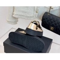 Good Looking Chanel Metallic Calfskin Platform Sneakers 3.5cm Gold 2025 G46620