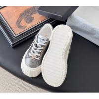 Popular Style Chanel Leather Platform Sneakers Grey 2025 CH071513