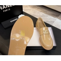Cheap Price Chanel Shiny Calfskin Loafers with Chain and Strass CC Yellow 2025ss G37430
