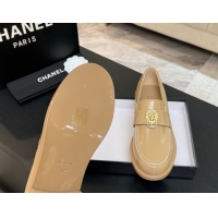 Charming Chanel Shiny Calfskin Loafers with Lion Yellow 2025 CH051714
