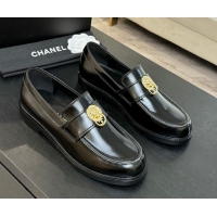 Discount Chanel Shiny Calfskin Loafers with Lion Black 2025 CH051714
