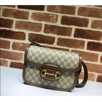Top Grade Gucci Horsebit 1955 GG Canvas Shoulder Bag 602204 Brown 2024
