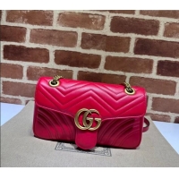 Trendy Design Gucci GG Marmont Matelasse Leather Small Shoulder Bag 443497 New Red 2024