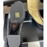 Luxurious Chanel Suede & Lambskin Heel High Boots 5cm Beige 2025 G46591