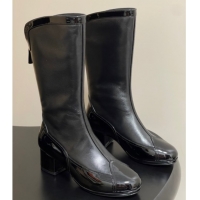 Grade Quality Chanel Patent Calfskin & Lambskin Heel High Boots 5cm Black 2025 G46591