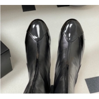 Grade Quality Chanel Patent Calfskin & Lambskin Heel High Boots 5cm Black 2025 G46591