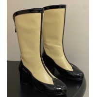 Buy Discount Chanel Patent Calfskin & Lambskin Heel High Boots 5cm Yellow 2025 G46591