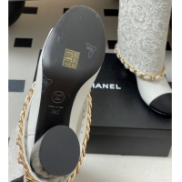 Most Popular Chanel Lace, Calfskin & Grosgrain Heel High Boots 6cm with Foldover Bootleg and Chain White 2025 CH071517