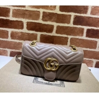 Modern Classic Gucci GG Marmont Matelassé Leather Small Shoulder Bag 443497 Dusty Beige 2024
