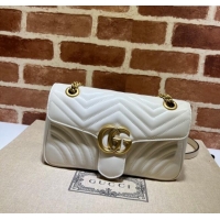 Grade Quality Gucci GG Marmont Matelasse Leather Small Shoulder Bag 443497 White 2024