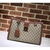 Best Product Gucci Padlock GG Canvas Medium Shoulder Bag 479197 Brown 2024