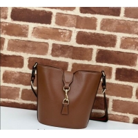 Spot Bulk Gucci Leather Mini Bucket Shoulder bag 782908 Brown 2024