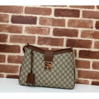 Affordable Price Gucci Padlock GG Canvas Medium Shoulder bag 795113 Brown 2024
