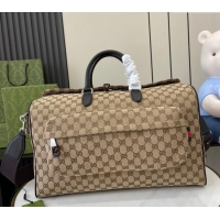 Grade Design Gucci Mens Medium GG Canvas Duffle Travel bag 802095 Beige 2024