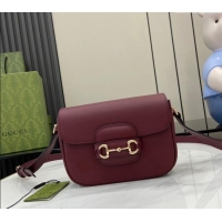 Super Quality Gucci Horsebit 1955 Leather Mini Shoulder Bag 815205 Burgundy 2024