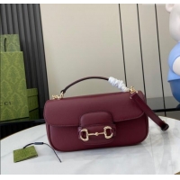 Grade Design Gucci Horsebit 1955 Leather Small Top Handle Bag 815206 Burgundy 2024