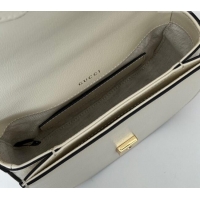 New Fashion Gucci Horsebit 1955 Leather Mini Top Handle Bag ‎781387 White 2024