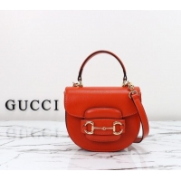 Grade Discount Gucci Horsebit 1955 Leather Mini Top Handle Bag ‎781387 Orange 2024