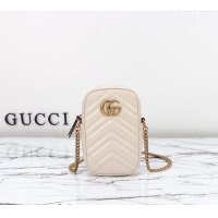 Well Crafted Gucci GG Marmont Leather Mini bag 598597 White 2024