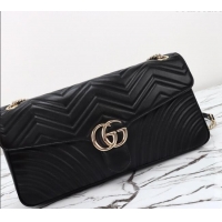 Buy Cheap Gucci GG Marmont Leather Large Shoulder Bag 788371 Black 2024