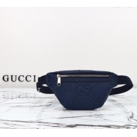 Luxury Discount Gucci Maxi GG Leather Belt Bag 658582 Blue 2024