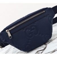 Luxury Discount Gucci Maxi GG Leather Belt Bag 658582 Blue 2024