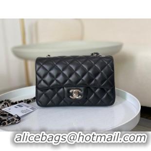 Best Price Chanel Lambskin Classic Mini Flap Bag A69900 Black/Silver