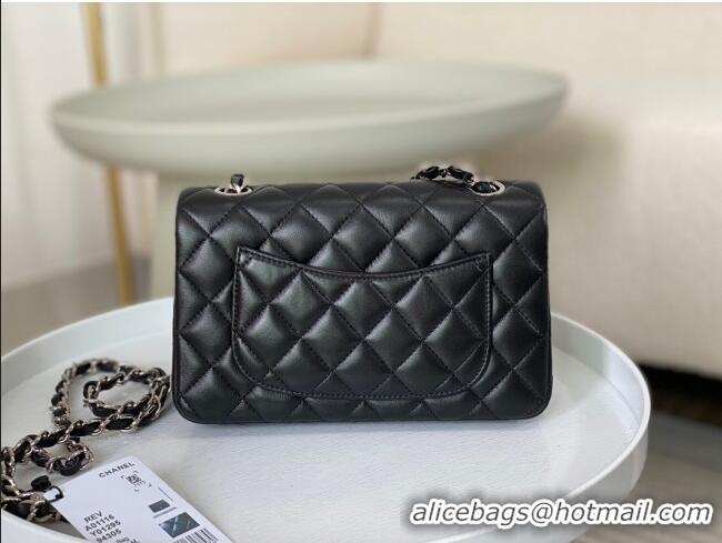 Best Price Chanel Lambskin Classic Mini Flap Bag A69900 Black/Silver