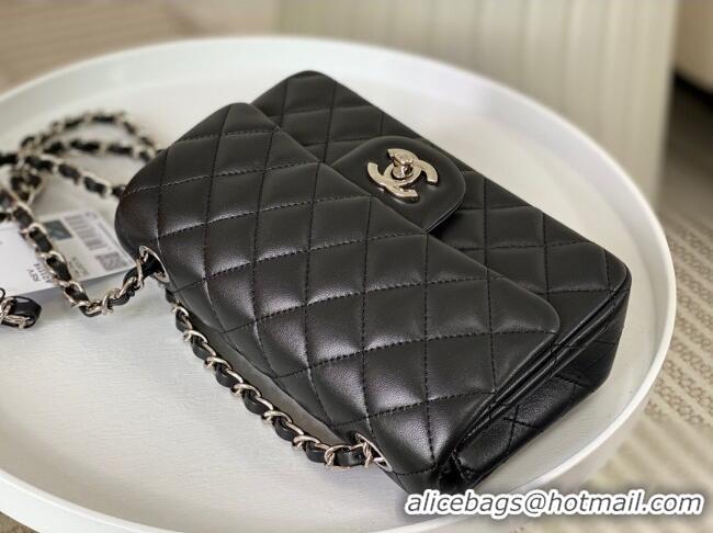 Best Price Chanel Lambskin Classic Mini Flap Bag A69900 Black/Silver