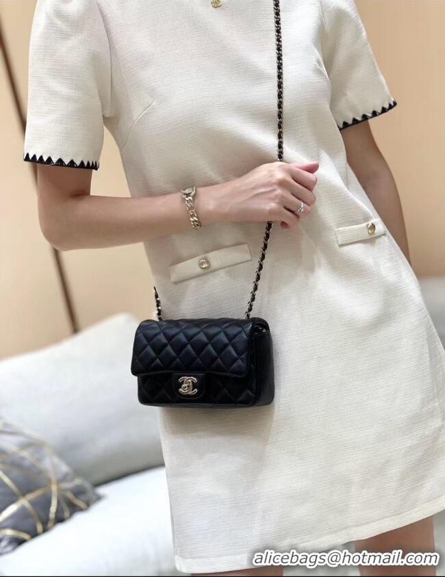 Best Price Chanel Lambskin Classic Mini Flap Bag A69900 Black/Silver