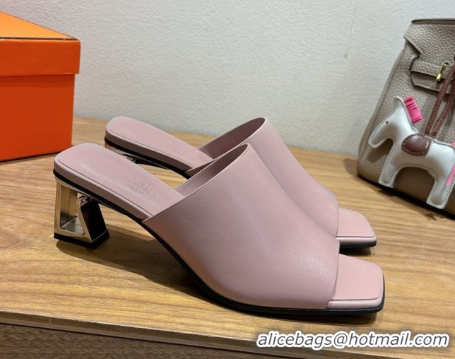 Big Discount Hermes Kristal Heel Slides Sandal in Nappa Leather Purple 0606072