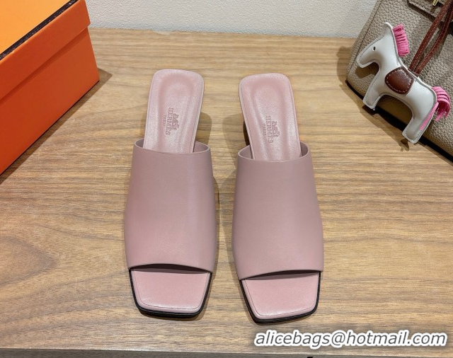 Big Discount Hermes Kristal Heel Slides Sandal in Nappa Leather Purple 0606072
