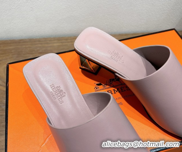 Big Discount Hermes Kristal Heel Slides Sandal in Nappa Leather Purple 0606072