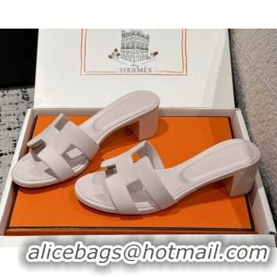 Most Popular Hermes Classic Oasis Heel Slides Sandal 4.5cm in Palm Grained Leather Pink 0606084