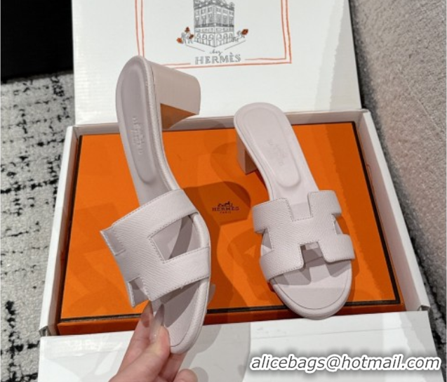 Most Popular Hermes Classic Oasis Heel Slides Sandal 4.5cm in Palm Grained Leather Pink 0606084