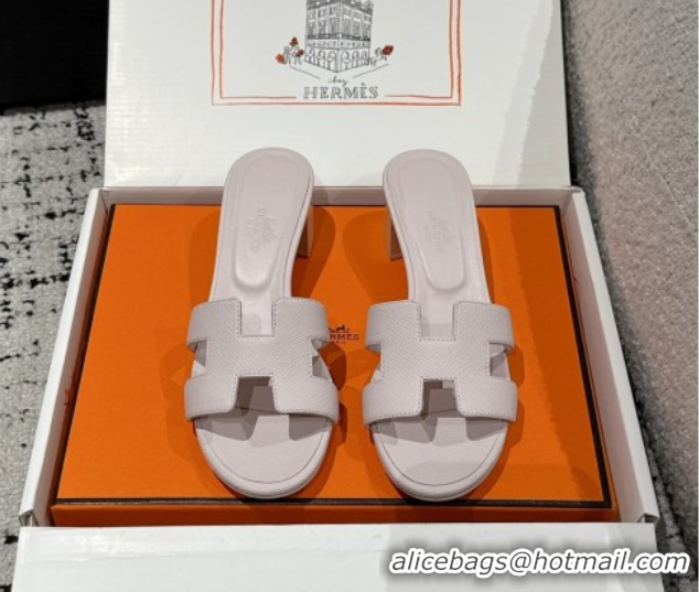 Most Popular Hermes Classic Oasis Heel Slides Sandal 4.5cm in Palm Grained Leather Pink 0606084