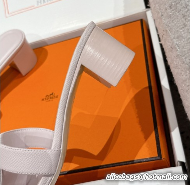Most Popular Hermes Classic Oasis Heel Slides Sandal 4.5cm in Palm Grained Leather Pink 0606084