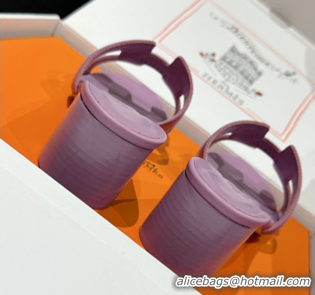 Big Discount Hermes Classic Oasis Heel Slides Sandal 4.5cm in Shiny Calfskin Purple 0606106