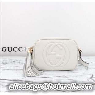 Original Cheap Gucci Soho Small Leather Interlocking G Tassel Disco Camera Bag 308364 White 2024