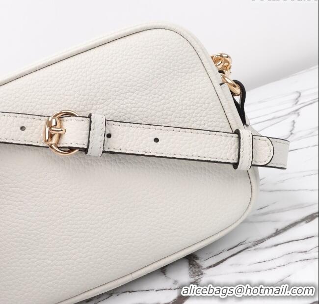 Original Cheap Gucci Soho Small Leather Interlocking G Tassel Disco Camera Bag 308364 White 2024