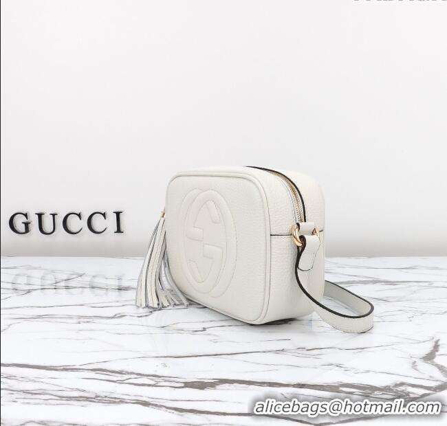 Original Cheap Gucci Soho Small Leather Interlocking G Tassel Disco Camera Bag 308364 White 2024