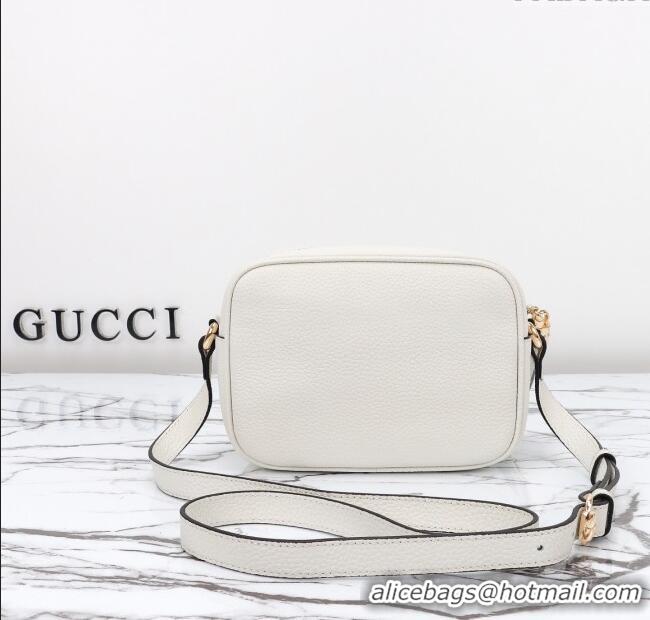 Original Cheap Gucci Soho Small Leather Interlocking G Tassel Disco Camera Bag 308364 White 2024