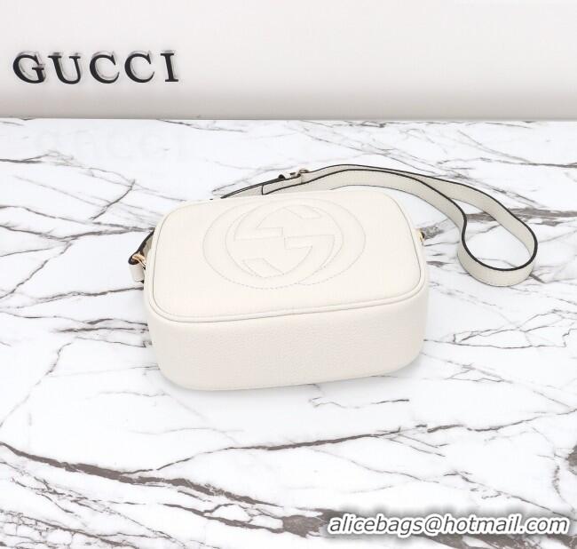 Original Cheap Gucci Soho Small Leather Interlocking G Tassel Disco Camera Bag 308364 White 2024