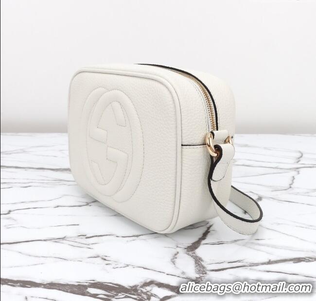 Original Cheap Gucci Soho Small Leather Interlocking G Tassel Disco Camera Bag 308364 White 2024