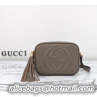 Modern Classic Gucci Soho Small Leather Interlocking G Tassel Disco Camera Bag 308364 Grey 2024