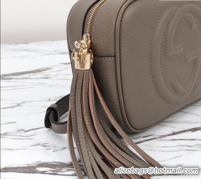 Modern Classic Gucci Soho Small Leather Interlocking G Tassel Disco Camera Bag 308364 Grey 2024