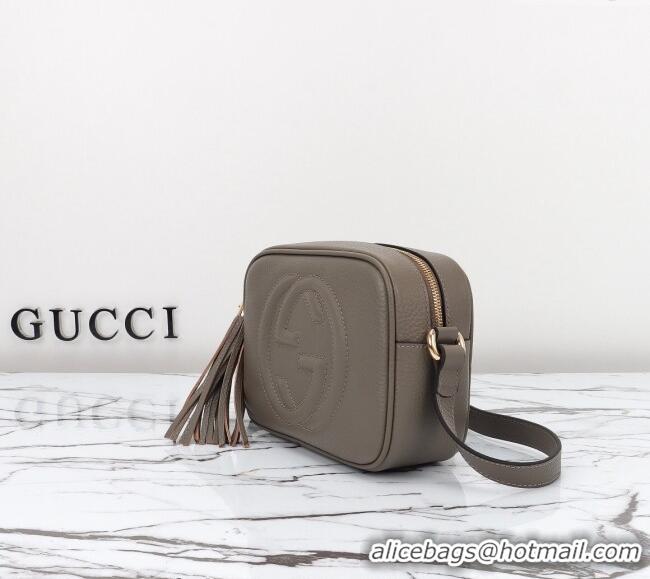 Modern Classic Gucci Soho Small Leather Interlocking G Tassel Disco Camera Bag 308364 Grey 2024