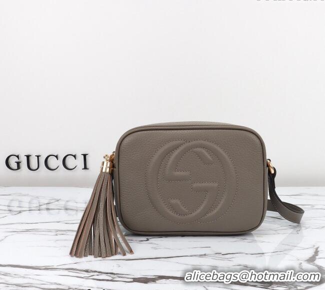 Modern Classic Gucci Soho Small Leather Interlocking G Tassel Disco Camera Bag 308364 Grey 2024